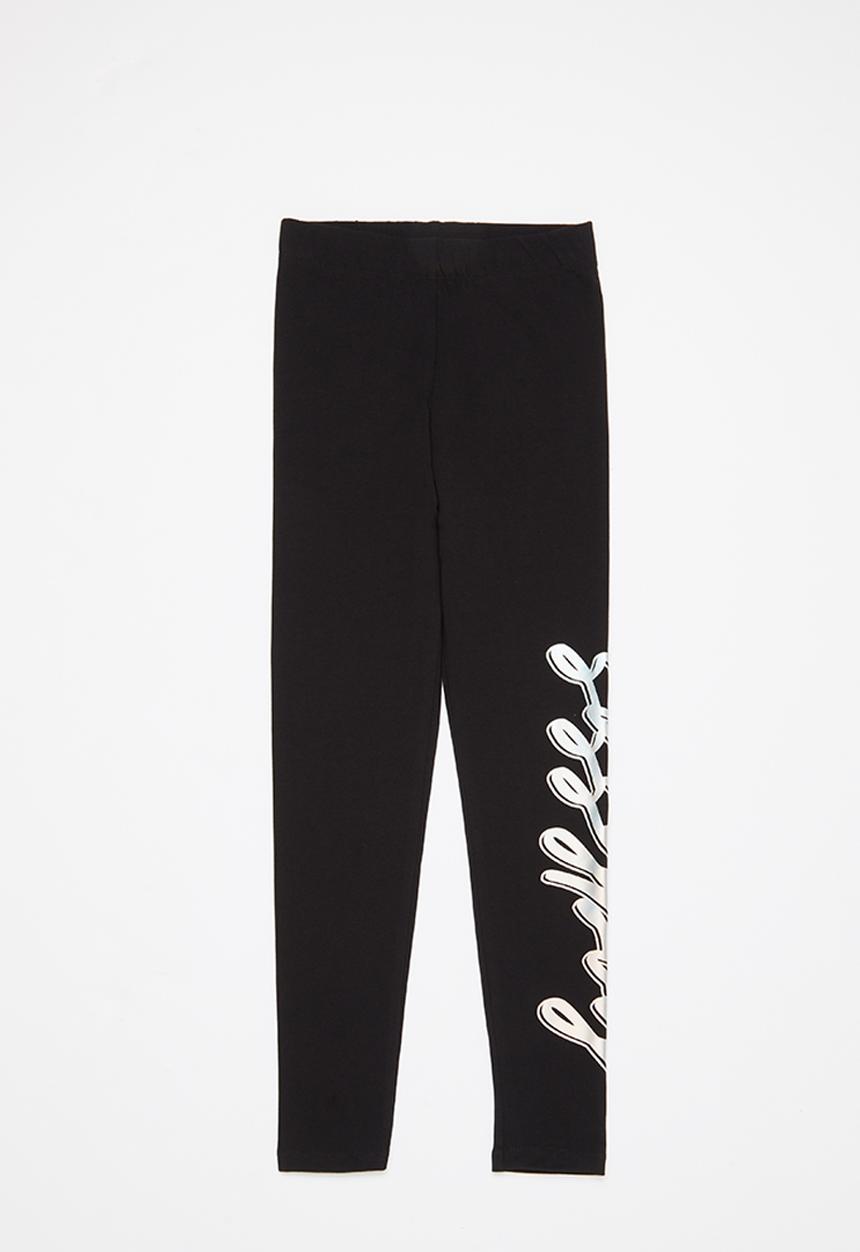 SISSY BOY - Leggings with holographic foil print - black