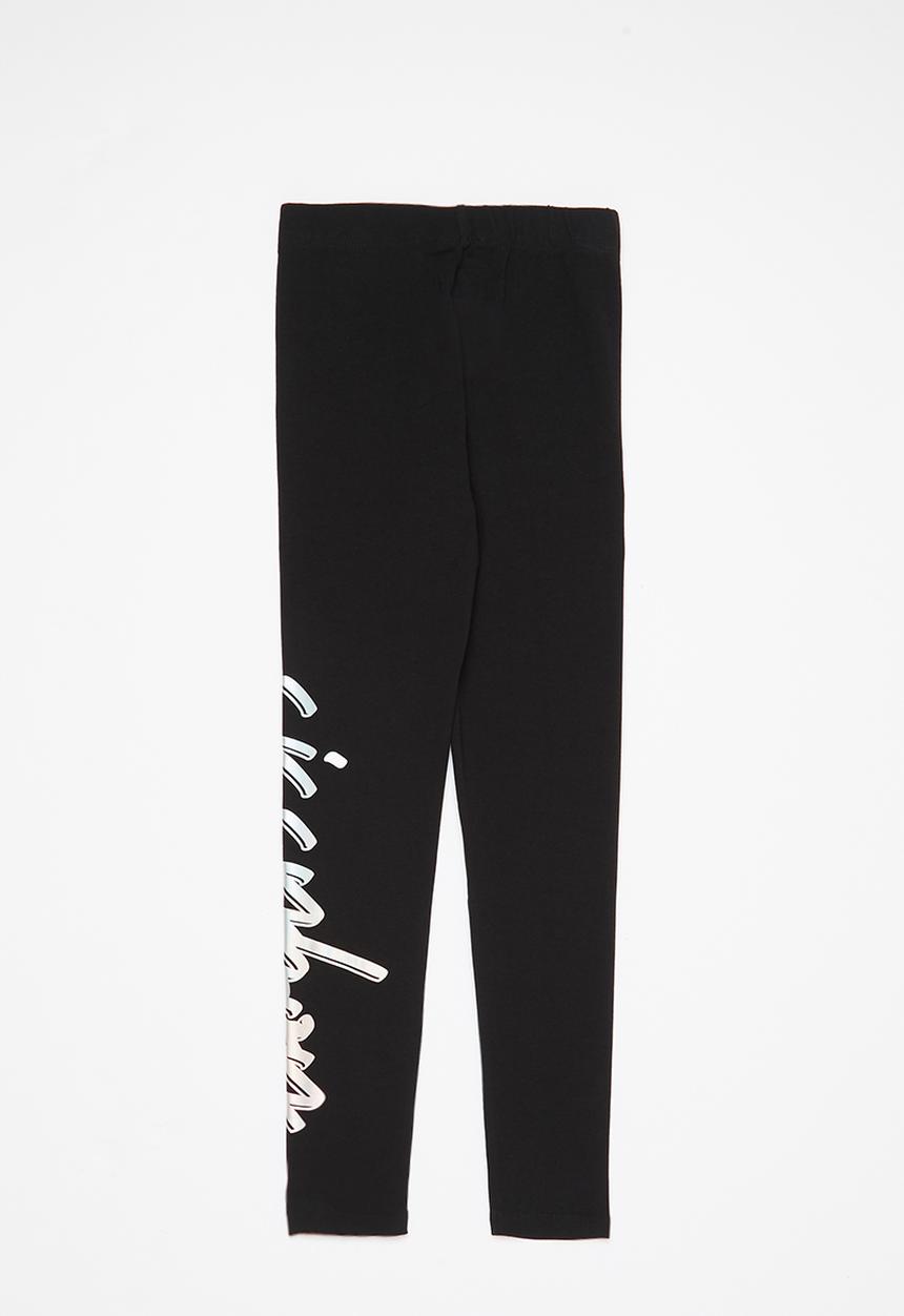 SISSY BOY - Leggings with holographic foil print - black