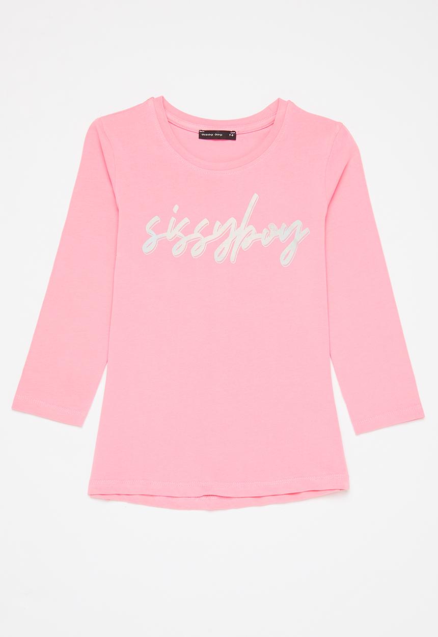 SISSY BOY - Logo top with 3/4 sleeves - bubblegum pink