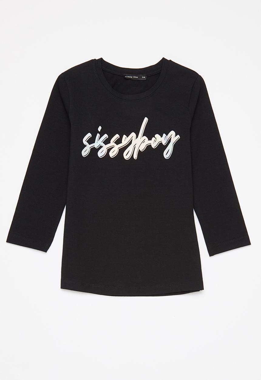SISSY BOY - Logo top with 3/4 sleeves - black