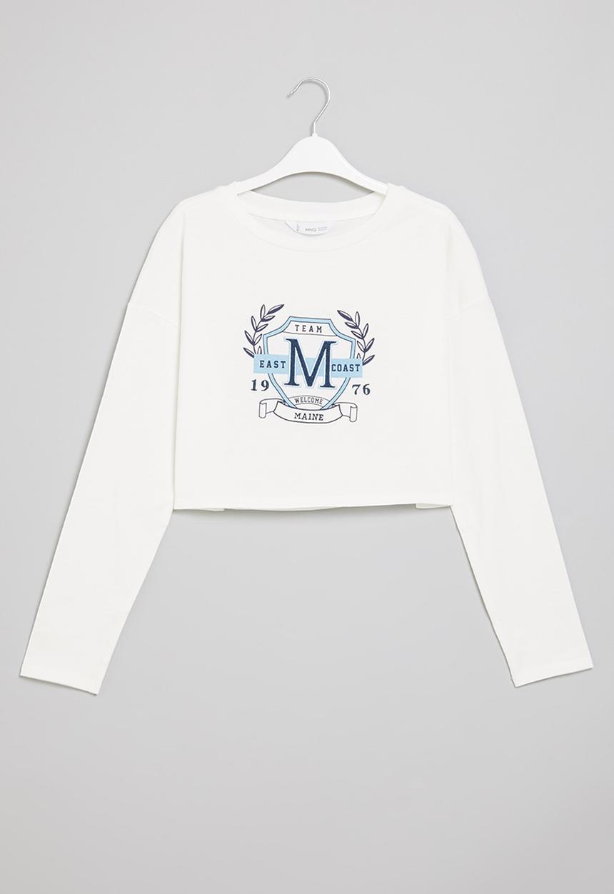 MANGO - T-shirt escudo - white