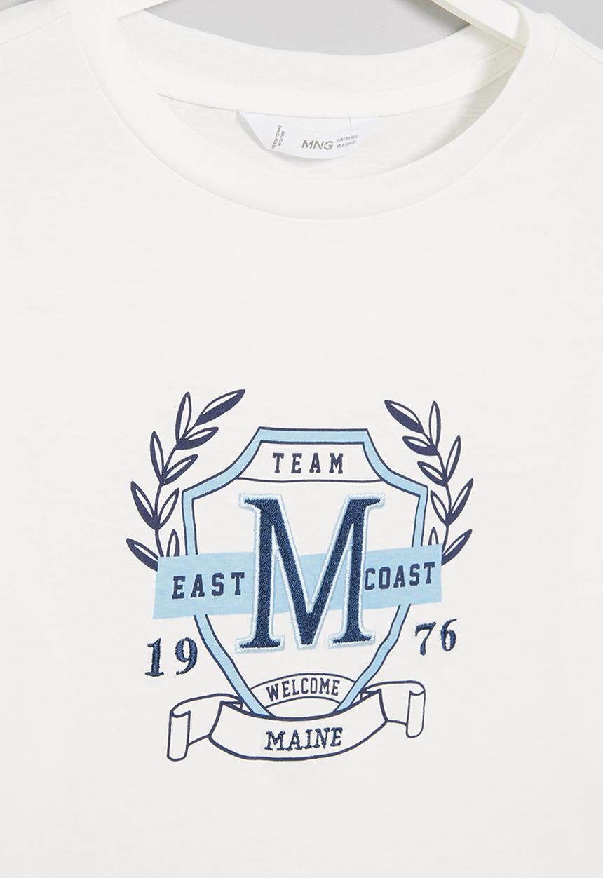 MANGO - T-shirt escudo - white