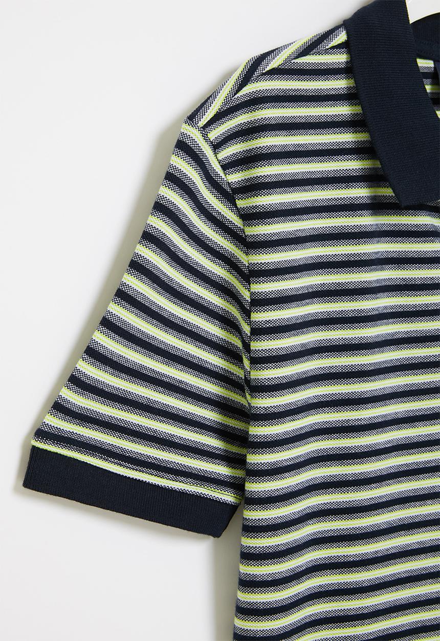 POLO - Boys classic short sleeve golfer - navy & lime 