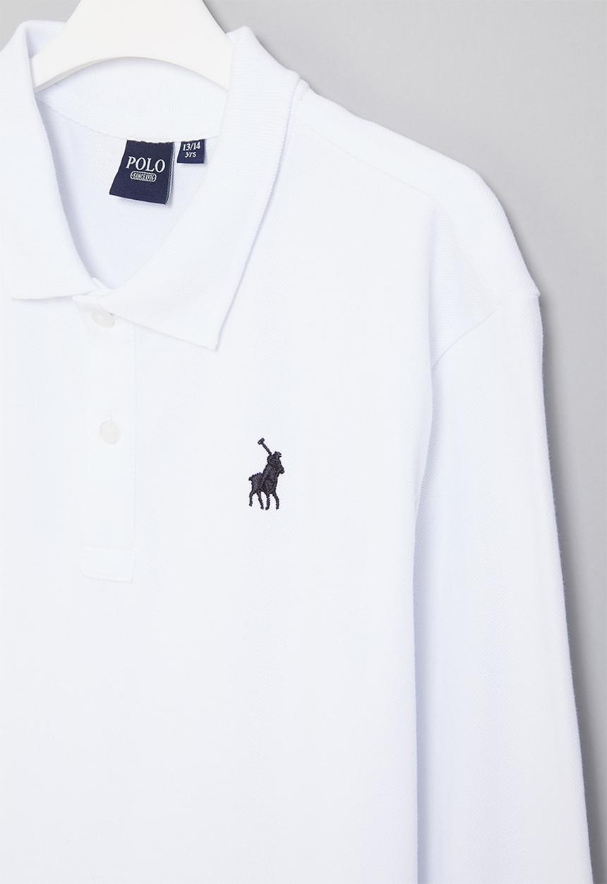 POLO - Boys classic long sleeve golfer - white