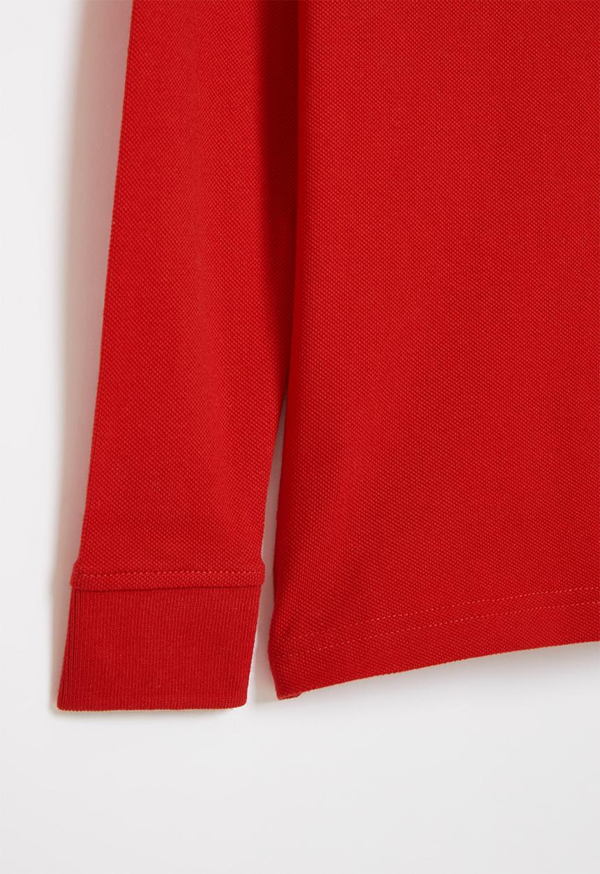POLO - Boys classic long sleeve golfer - red