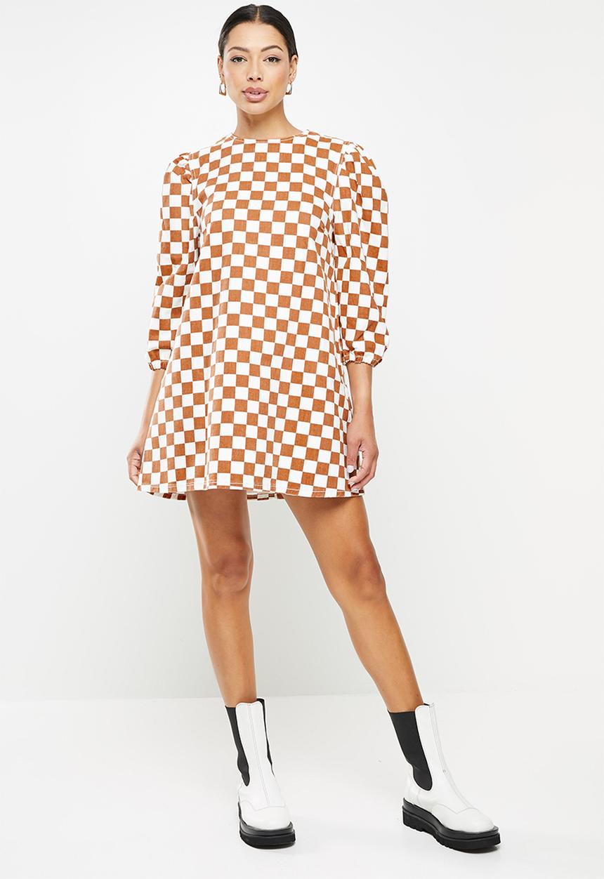 Glamorous - Puff sleeve dress - tan