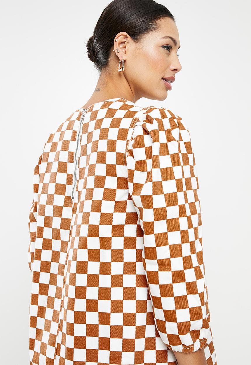 Glamorous - Puff sleeve dress - tan