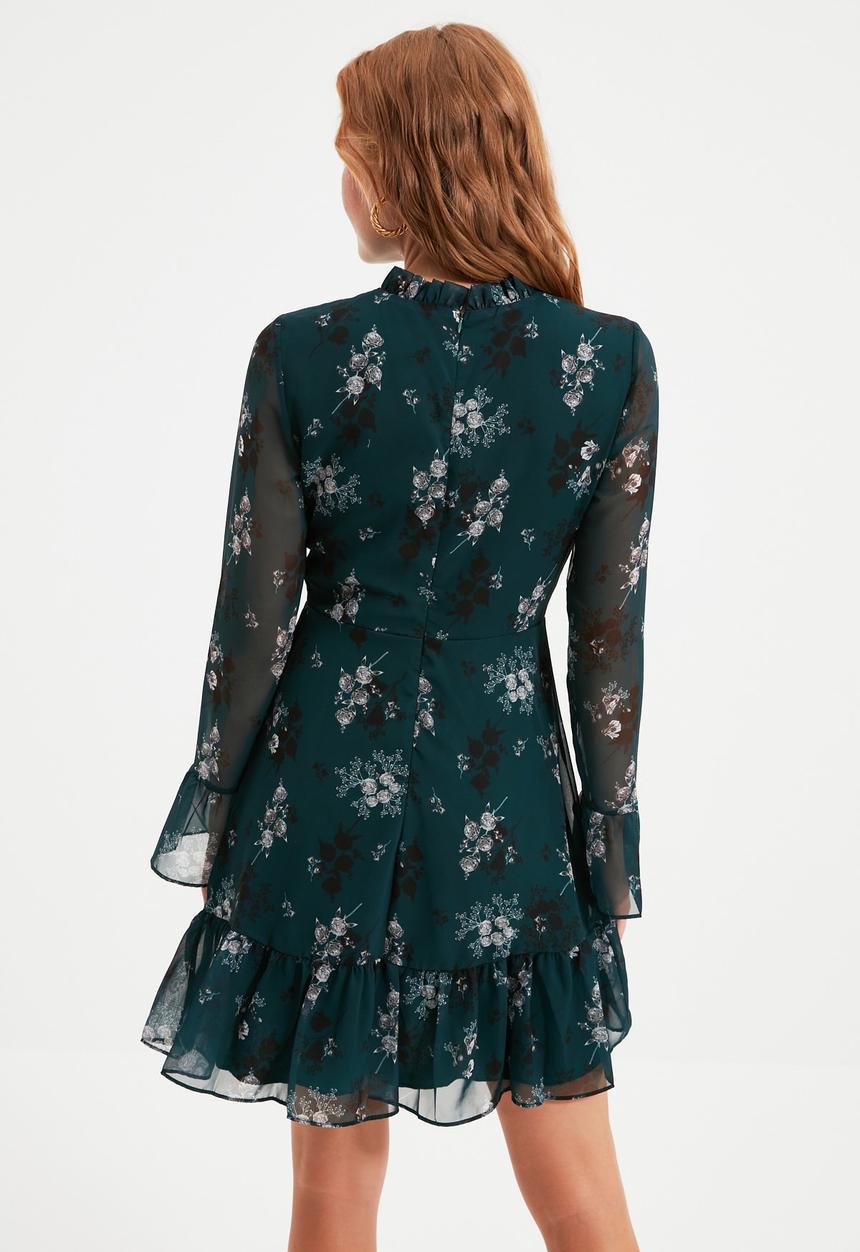 Trendyol - Floral patterned dress - green