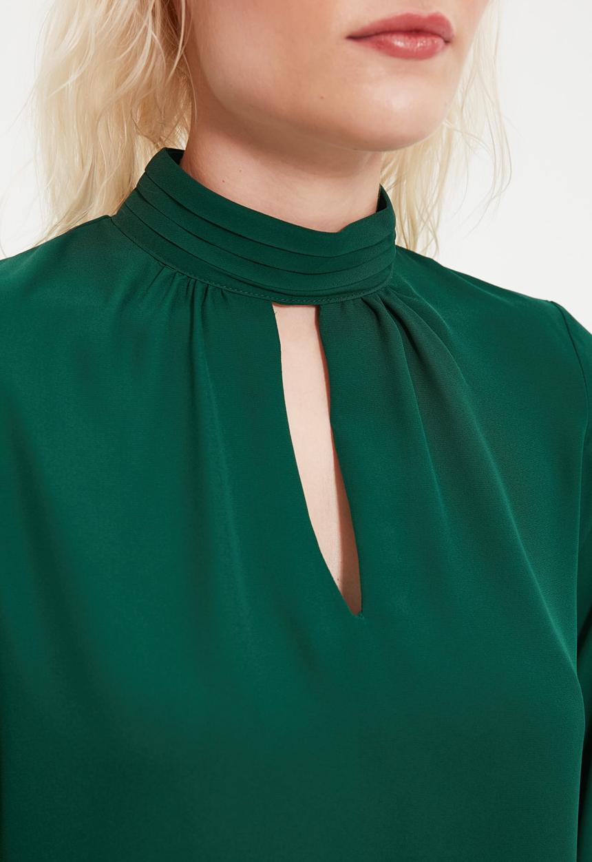 Trendyol - Keyhole detailed blouse  - emerald