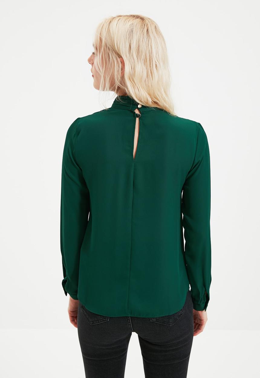 Trendyol - Keyhole detailed blouse  - emerald