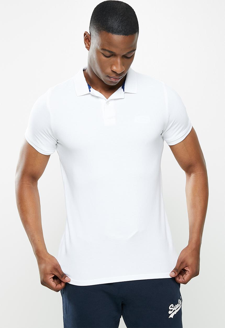 Superdry. - Classic pique short sleeve polo - white