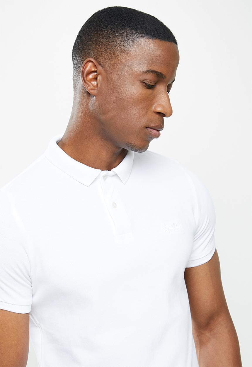 Superdry. - Classic pique short sleeve polo - white