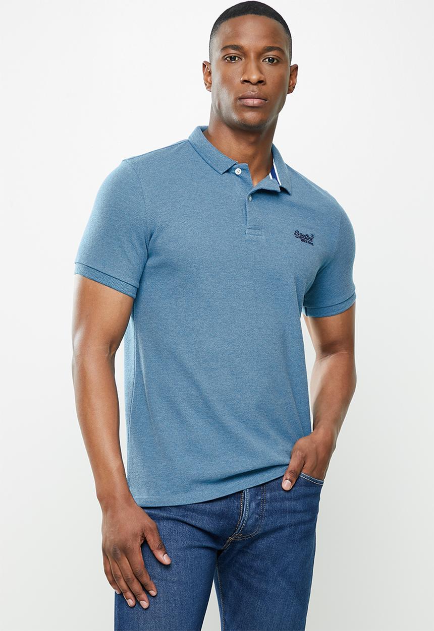 Superdry. - Classic pique short sleeve polo - blue