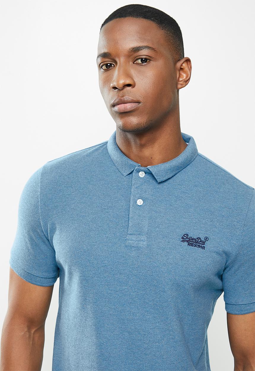 Superdry. - Classic pique short sleeve polo - blue