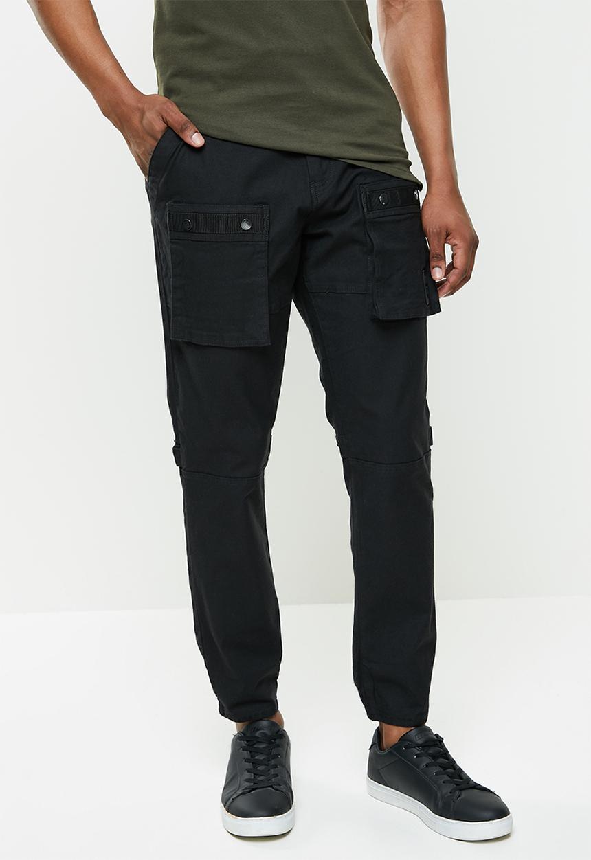 S.P.C.C - Zeitler regular fit utility woven joggers  - black