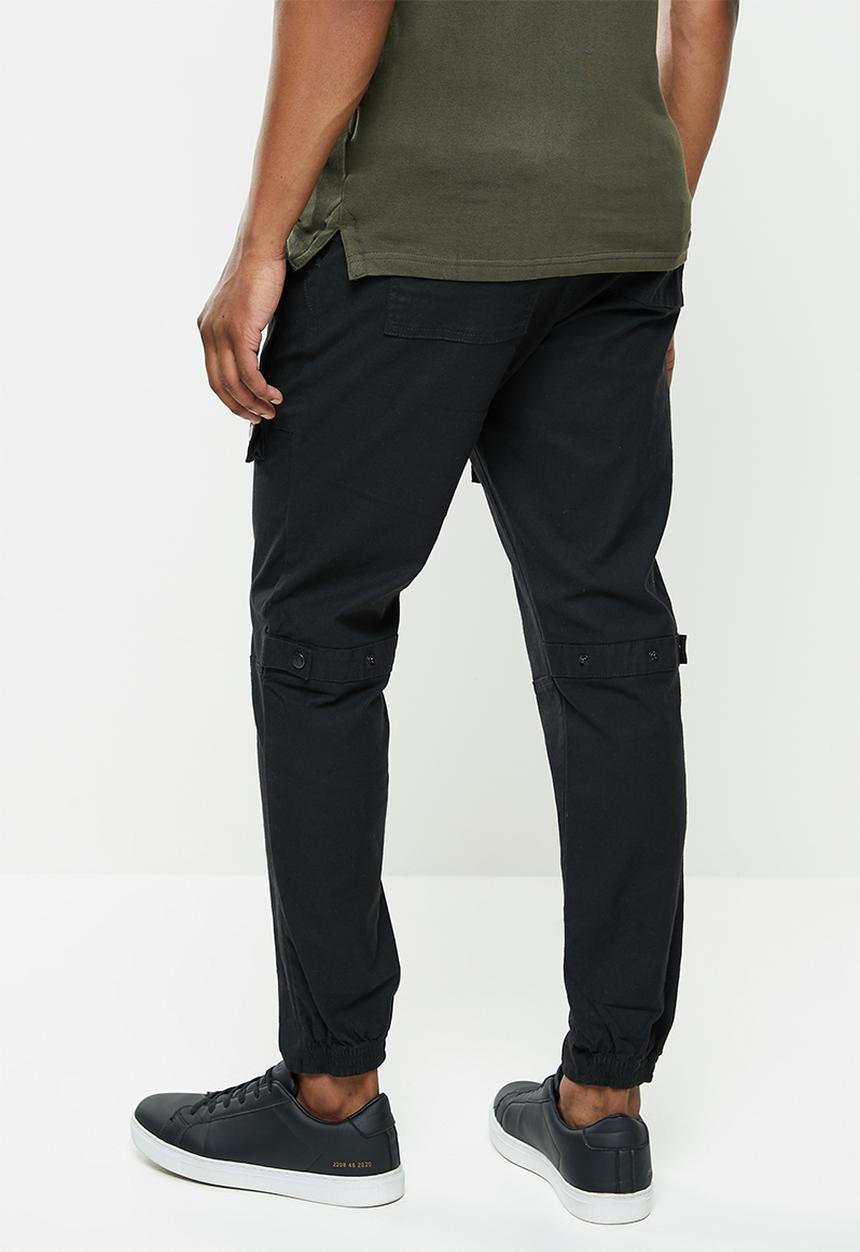 S.P.C.C - Zeitler regular fit utility woven joggers  - black