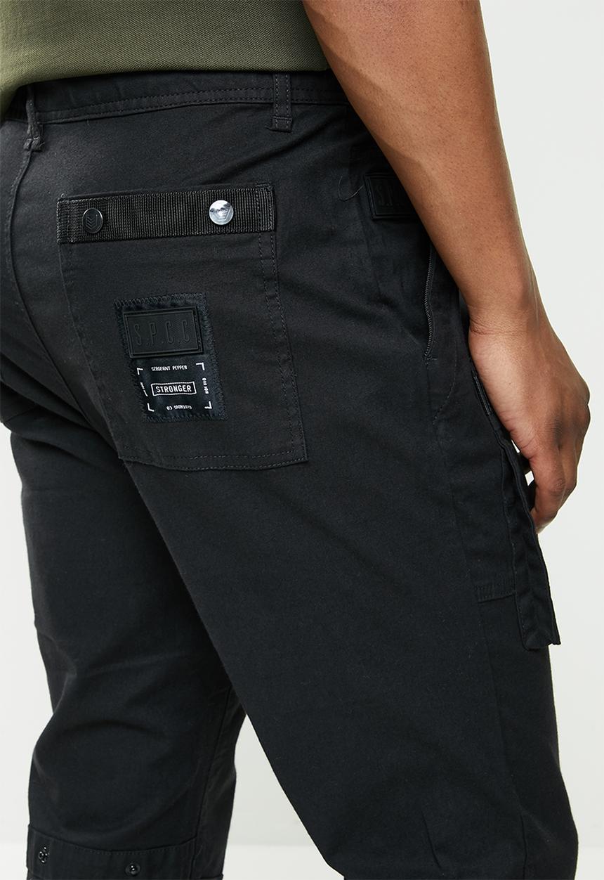 S.P.C.C - Zeitler regular fit utility woven joggers  - black