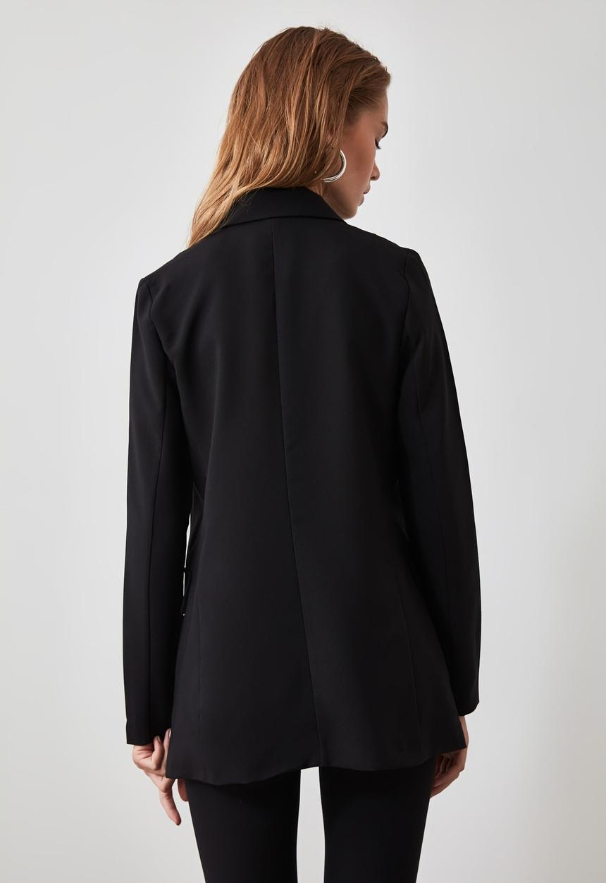 Trendyol - Button detailed blazer jacket - black
