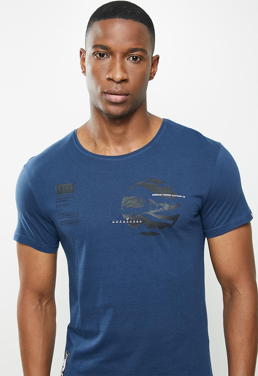 S.P.C.C - Britt regular fit scooped hem tee  - denim blue