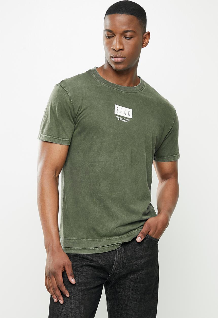 S.P.C.C - Crosby relaxed fit peepout hem tee  - dark moss