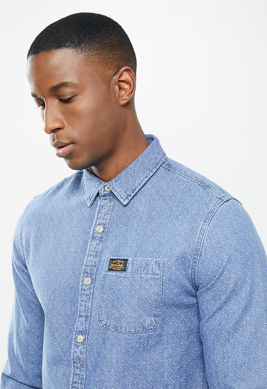 Superdry. - Workwear indigo shirt - blue