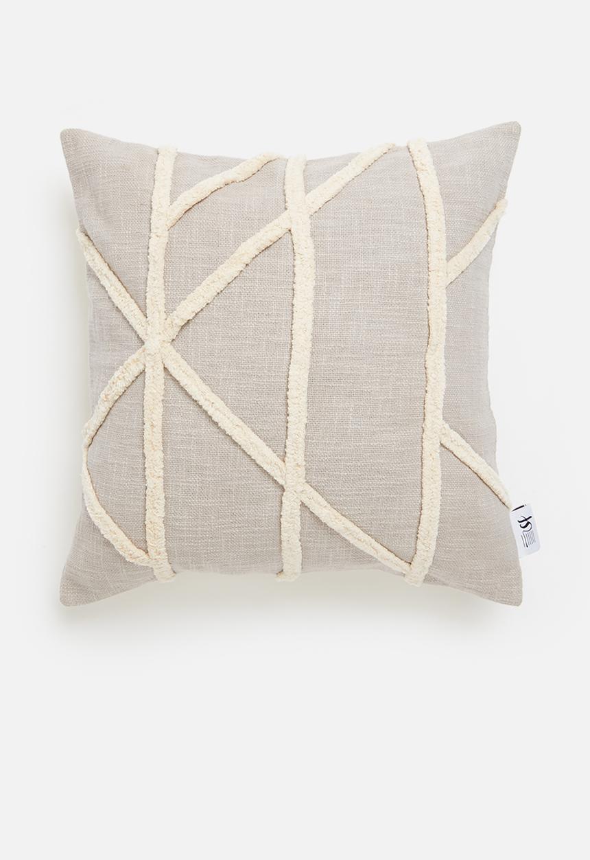 Sixth Floor - Tufted cushion cover - grey & stone