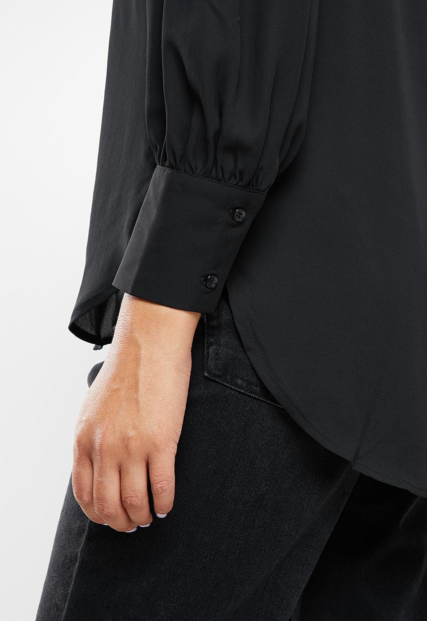 ONLY - Petunia long sleeve collar top - black