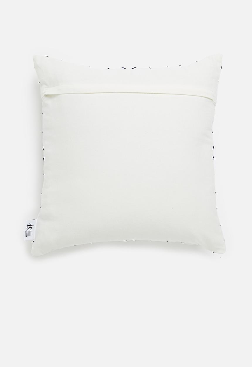 Sixth Floor - Emb cushion cover  - white & navy