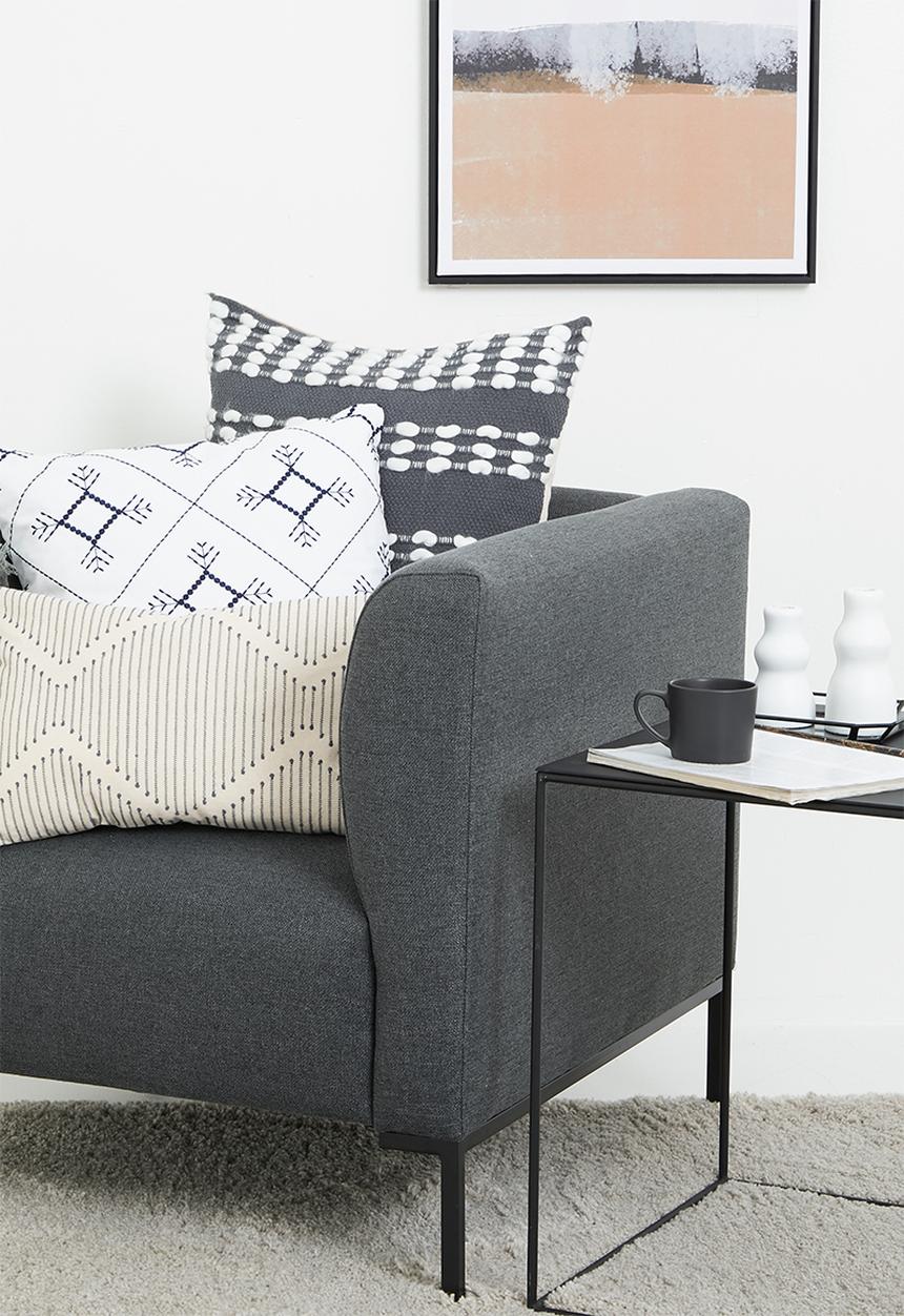Sixth Floor - Emb cushion cover  - white & navy