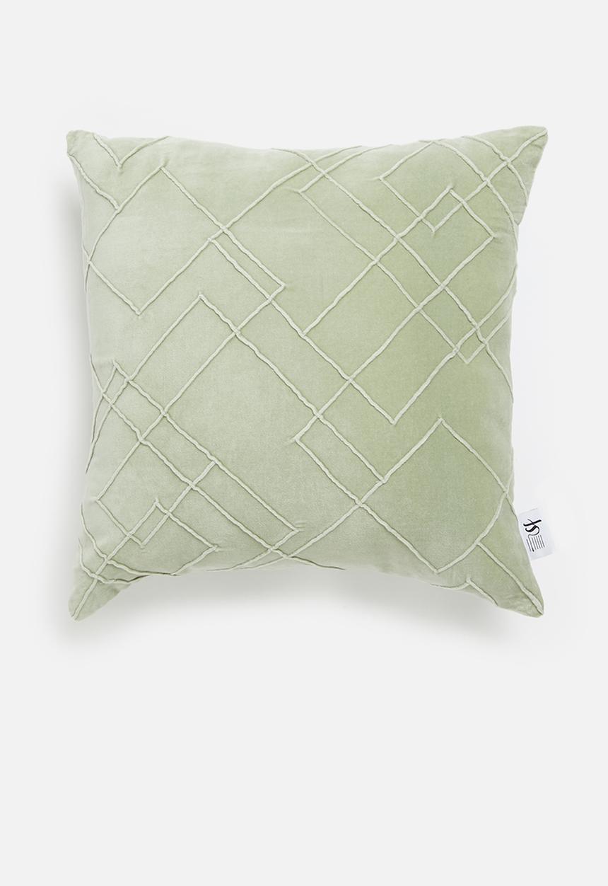 Sixth Floor - Pleated cushion cover  - sage
