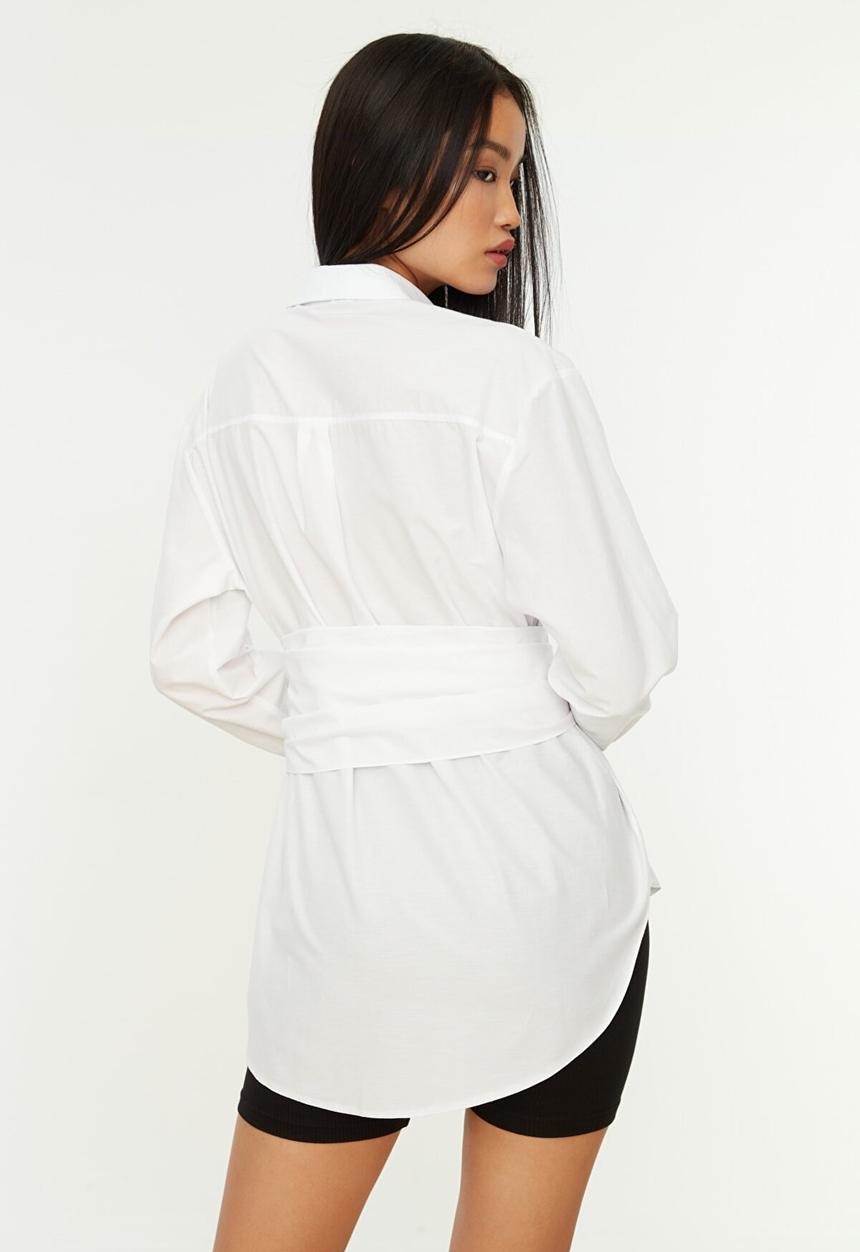 Trendyol - Buckle detailed shirt  - white
