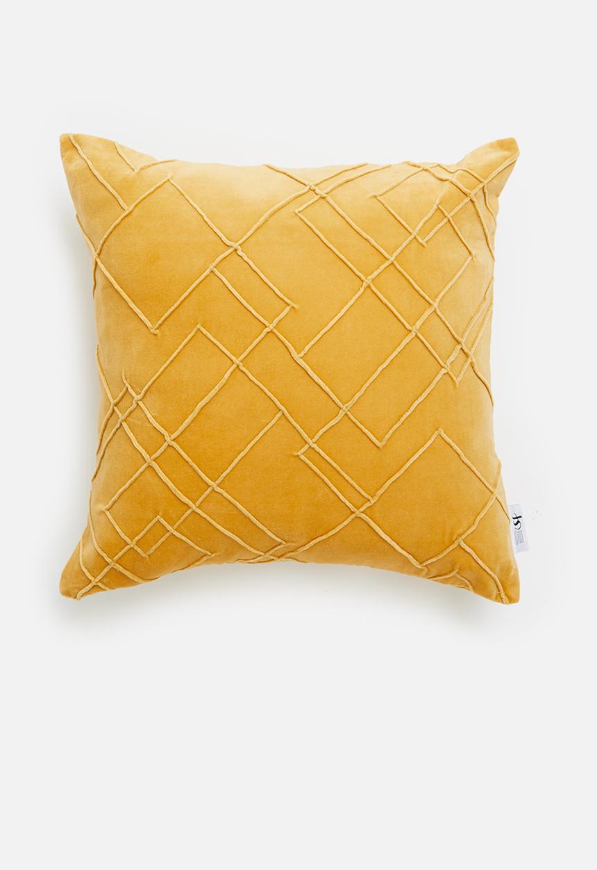 Sixth Floor - Pleated cushion cover  - mustard