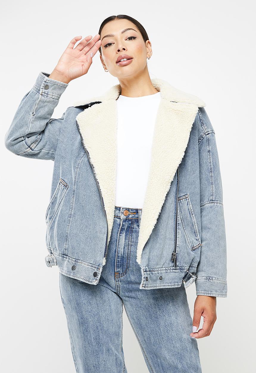Glamorous - Ladies jacket - blue acid wash