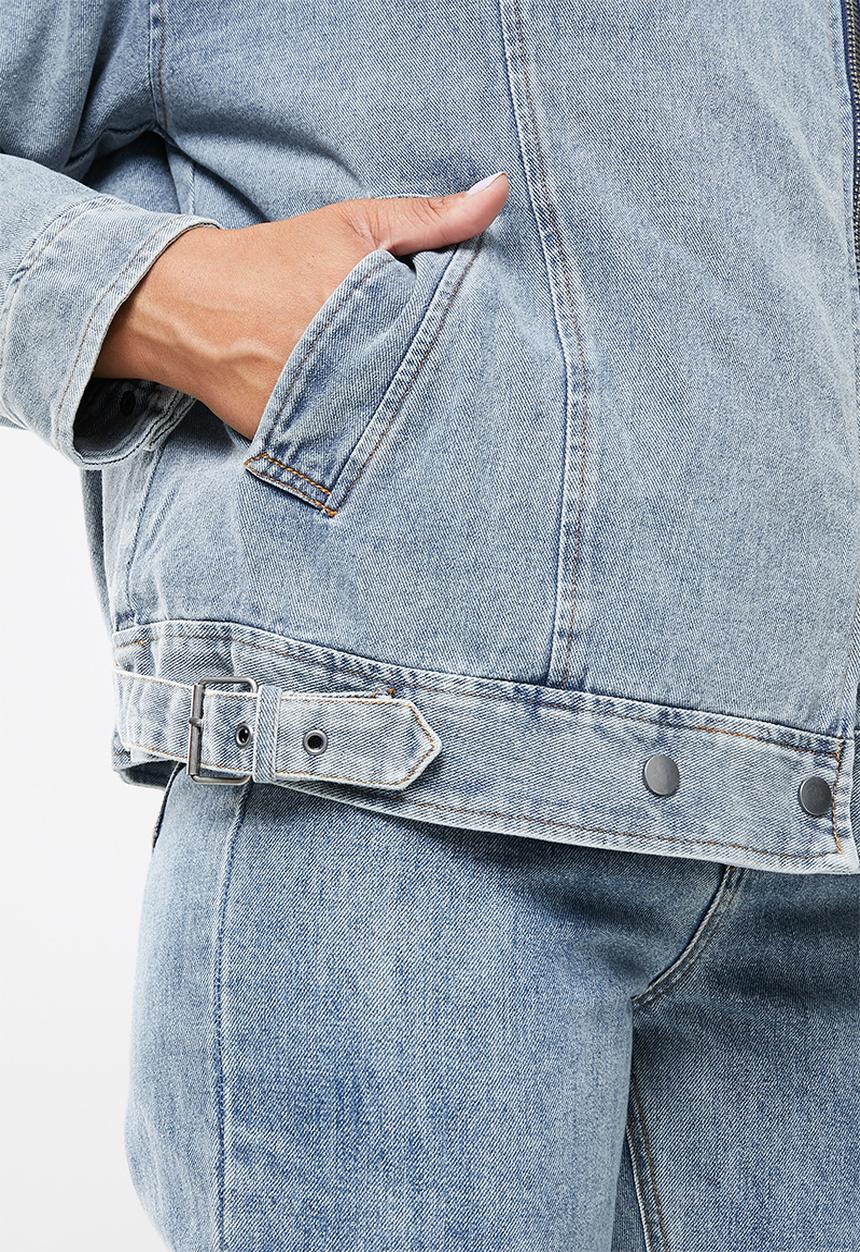 Glamorous - Ladies jacket - blue acid wash