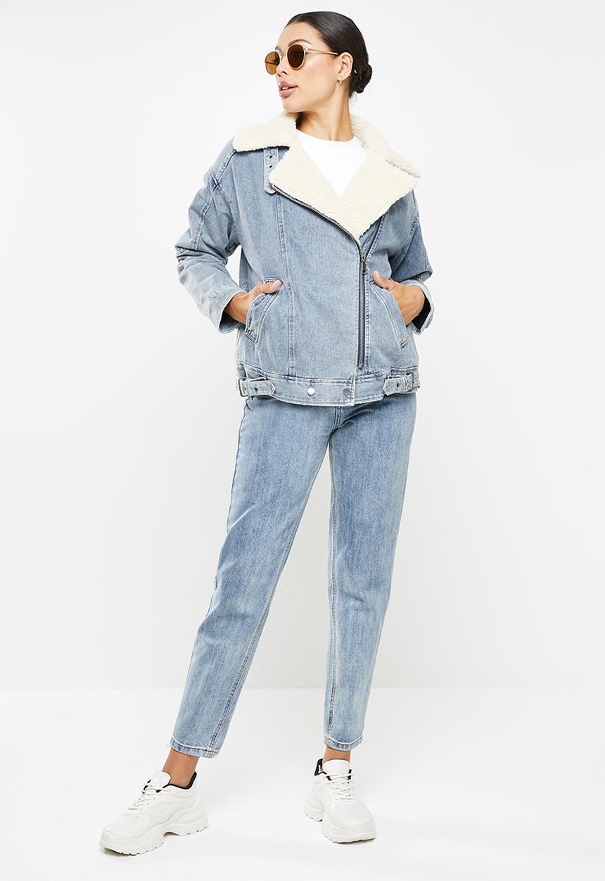Glamorous - Ladies jacket - blue acid wash