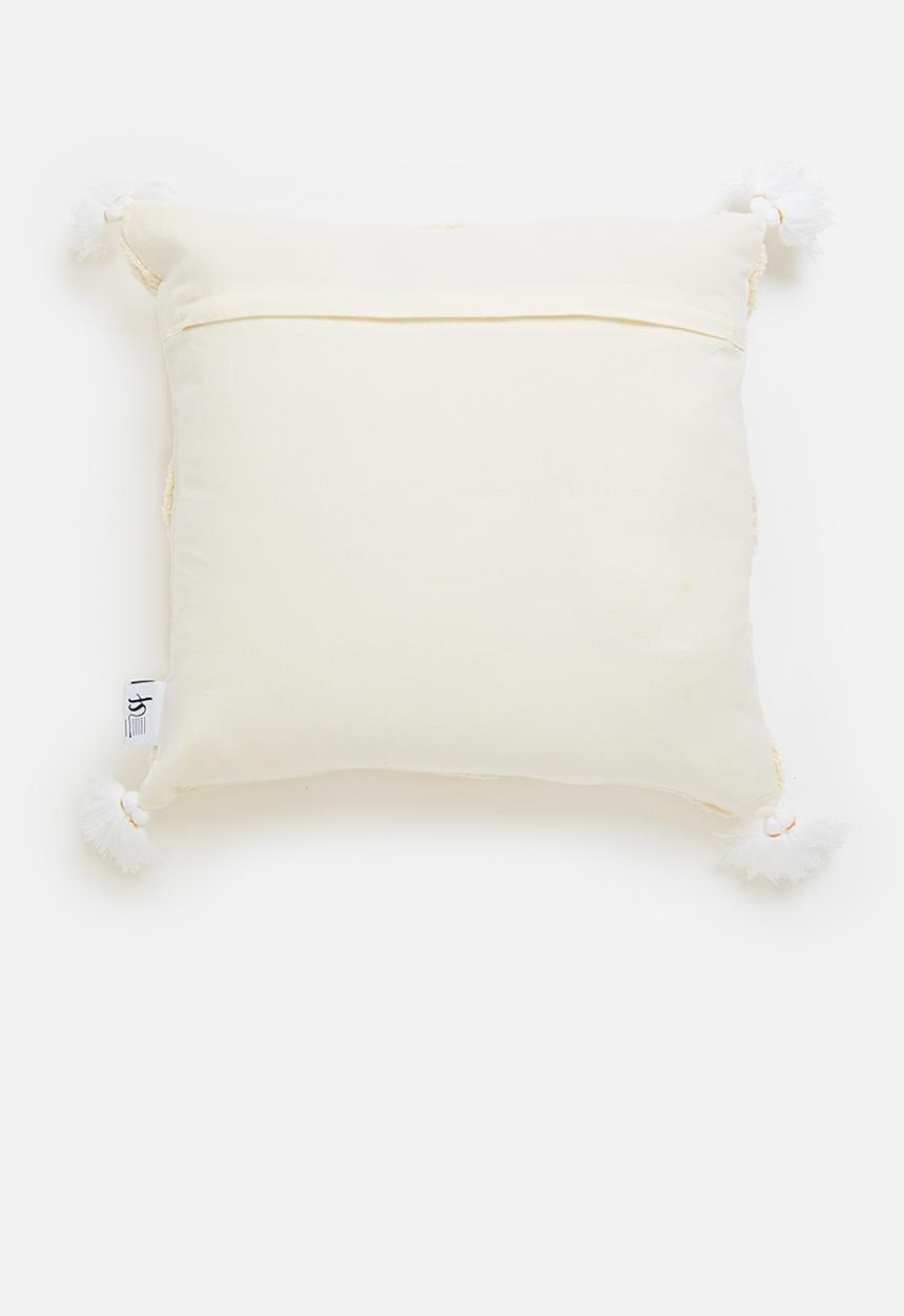 Sixth Floor - Ivy tufted cushion cover - natural & yellow