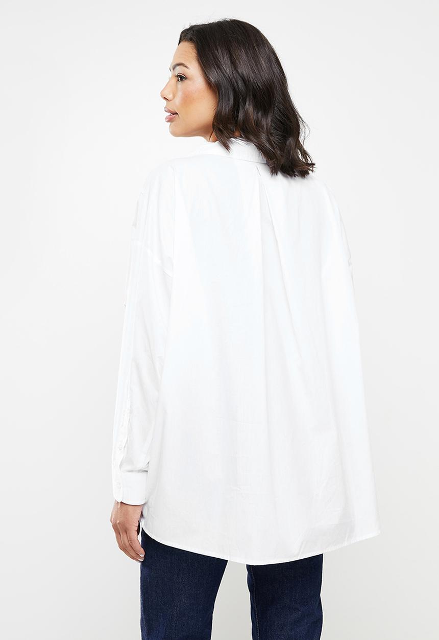 ONLY - Sofia life long sleeve loose shirt - bright white