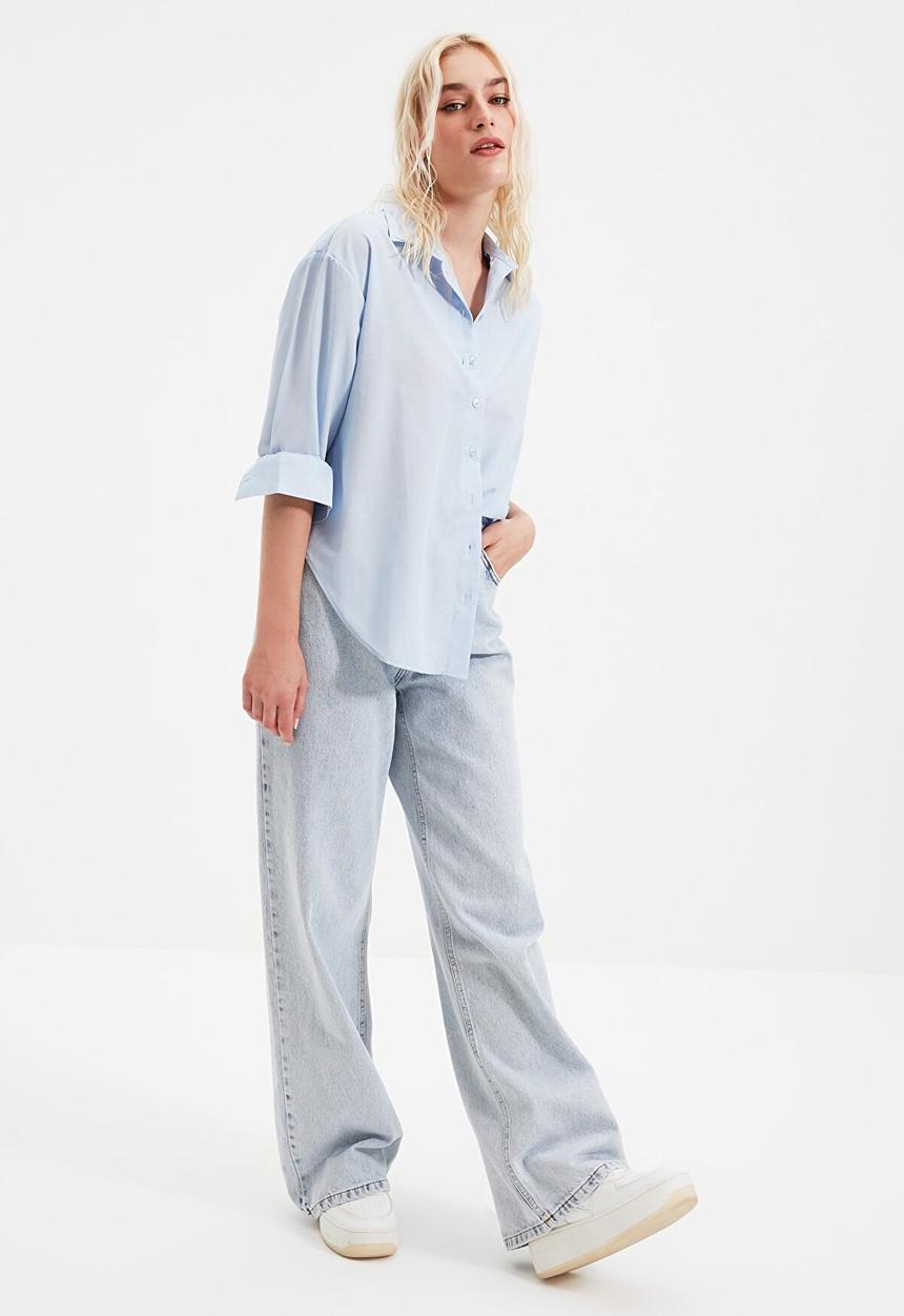 Trendyol - Loose fit shirt  - blue