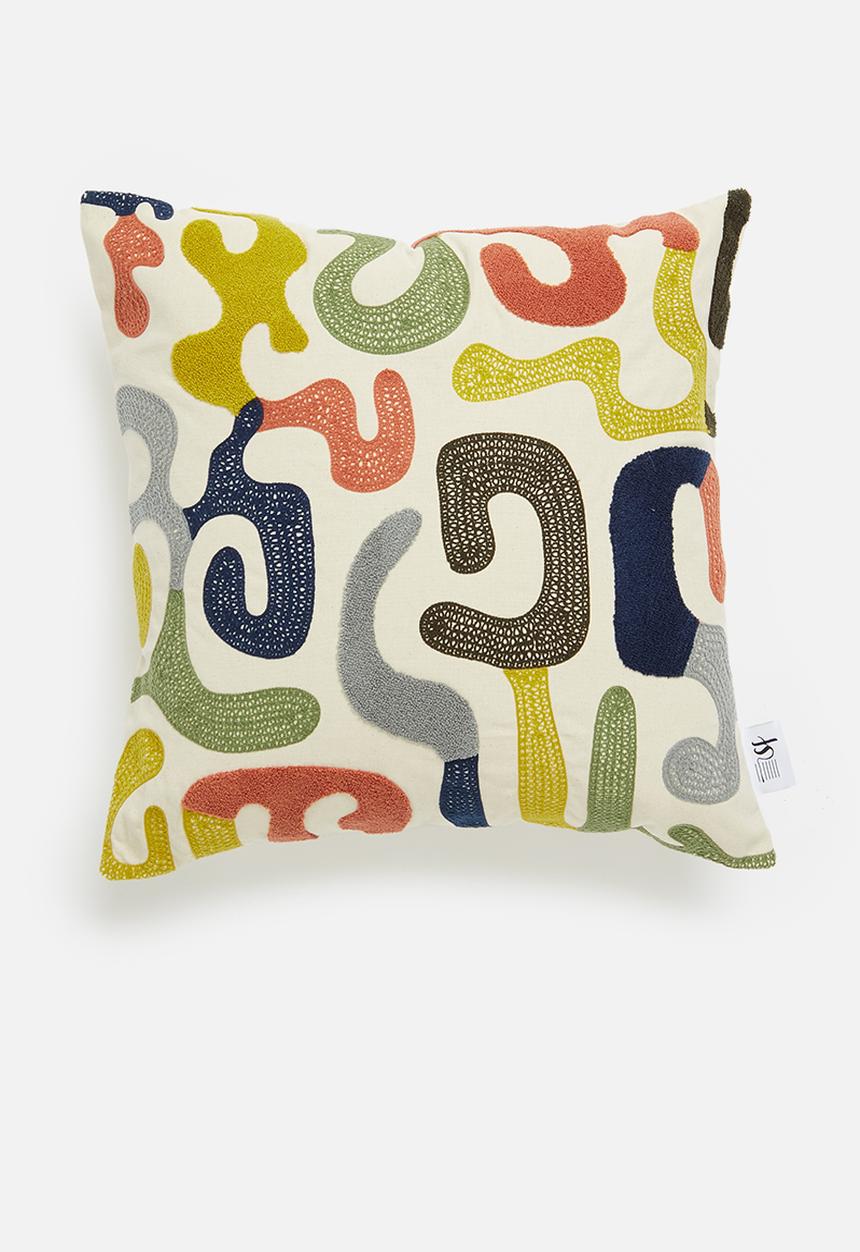 Sixth Floor - Embroidery cushion cover - multi