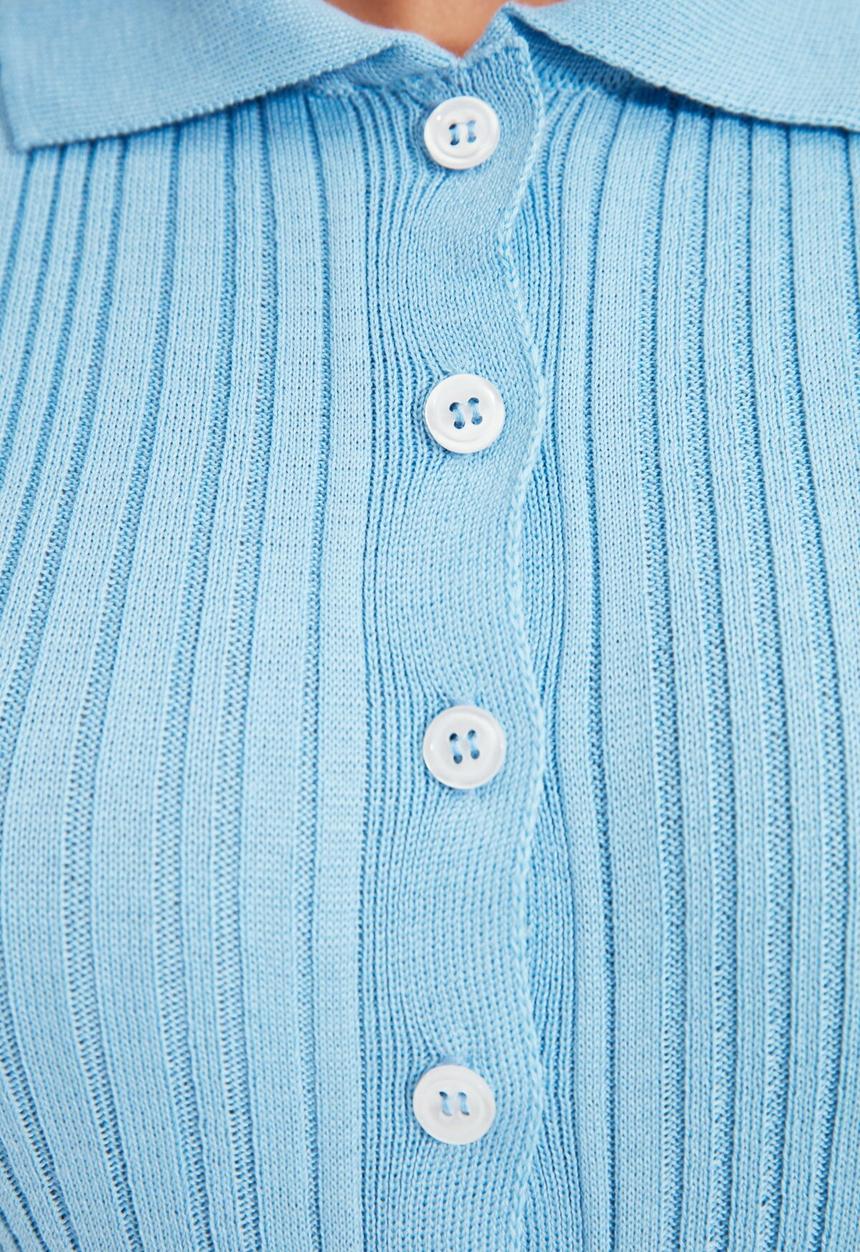Trendyol - Buttoned knitwear sweater cardigan  - blue