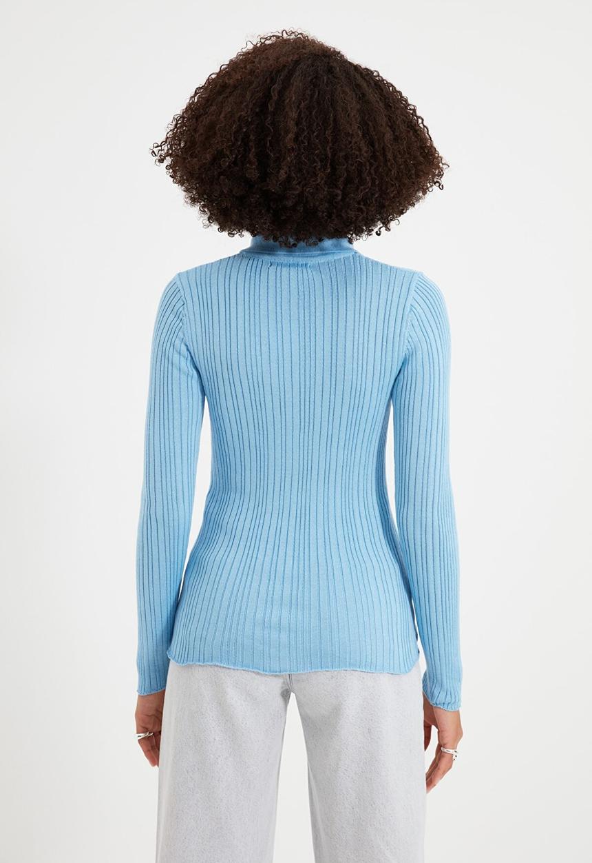 Trendyol - Buttoned knitwear sweater cardigan  - blue
