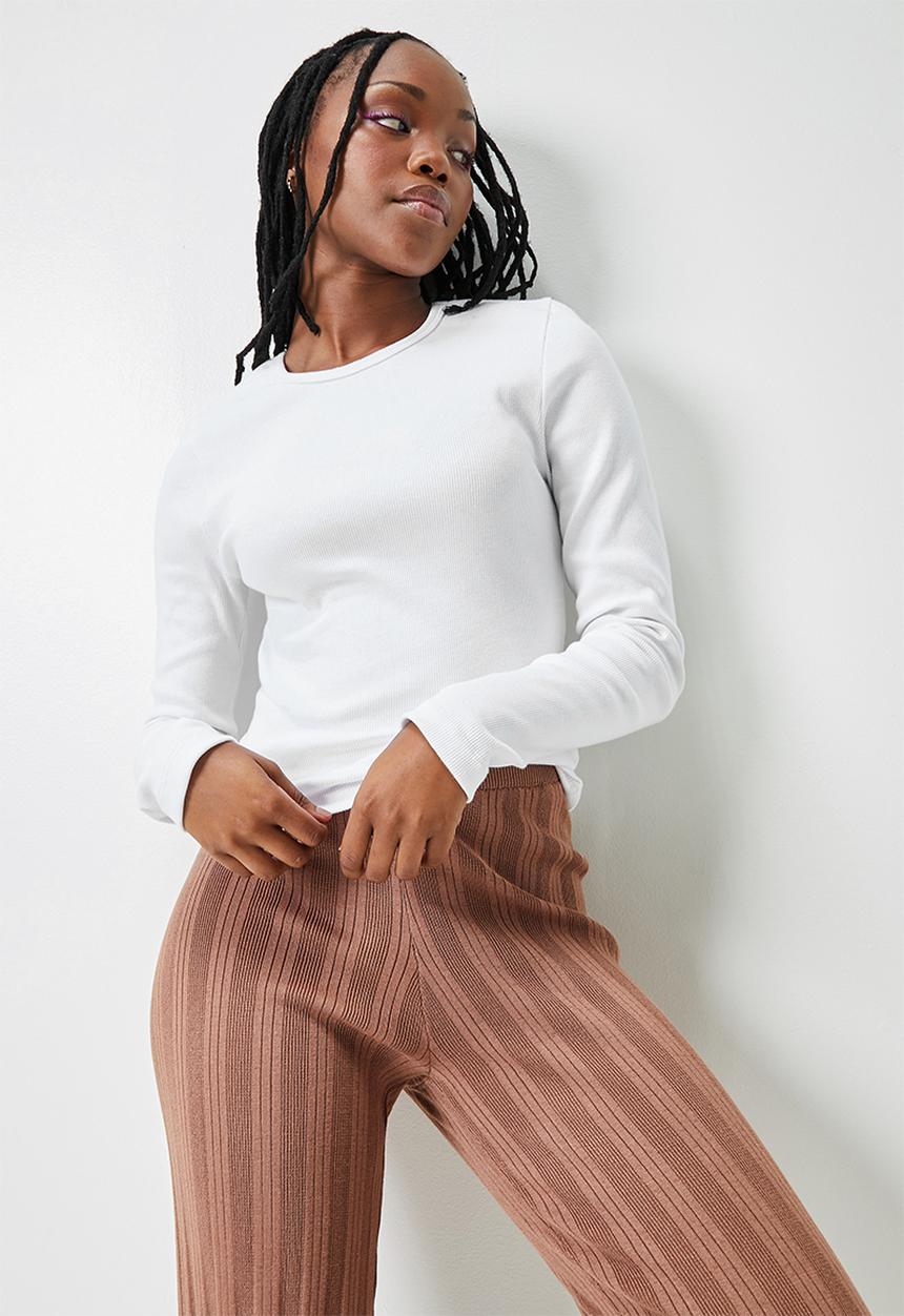 Blake - Basic meet and greet crew long sleeve tee - white