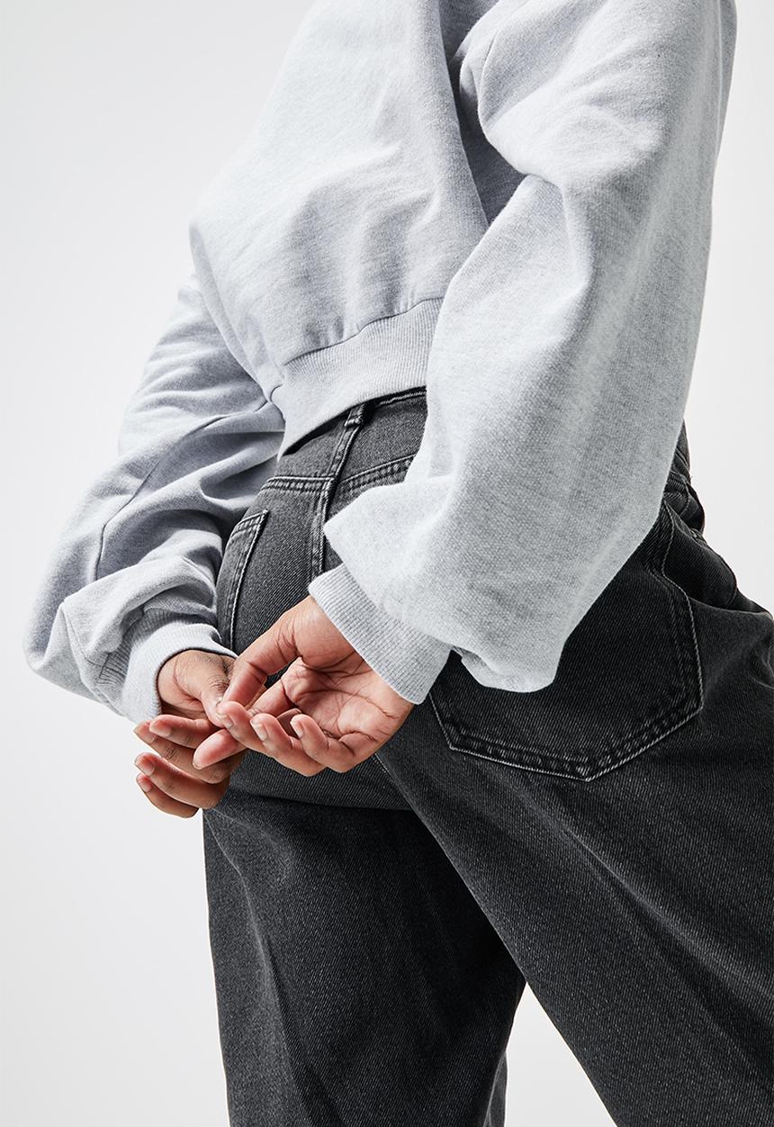 Blake -  Co-Ord Cropped crew sweat - grey melange