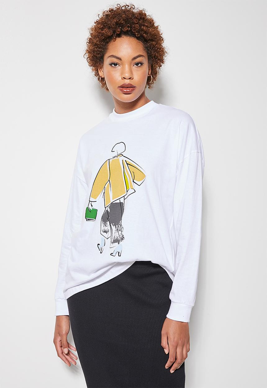 Superbalist - Long sleeve graphic tee - white