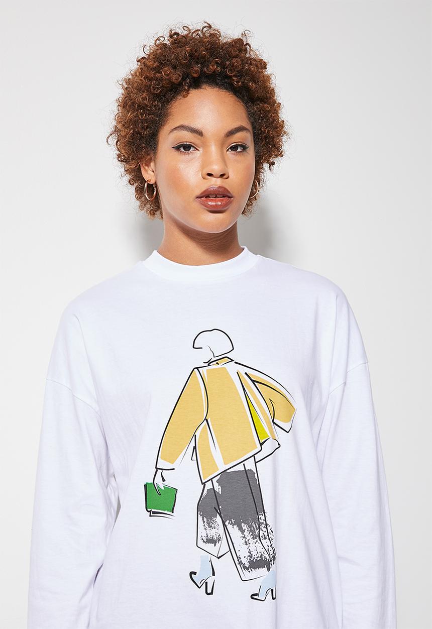 Superbalist - Long sleeve graphic tee - white