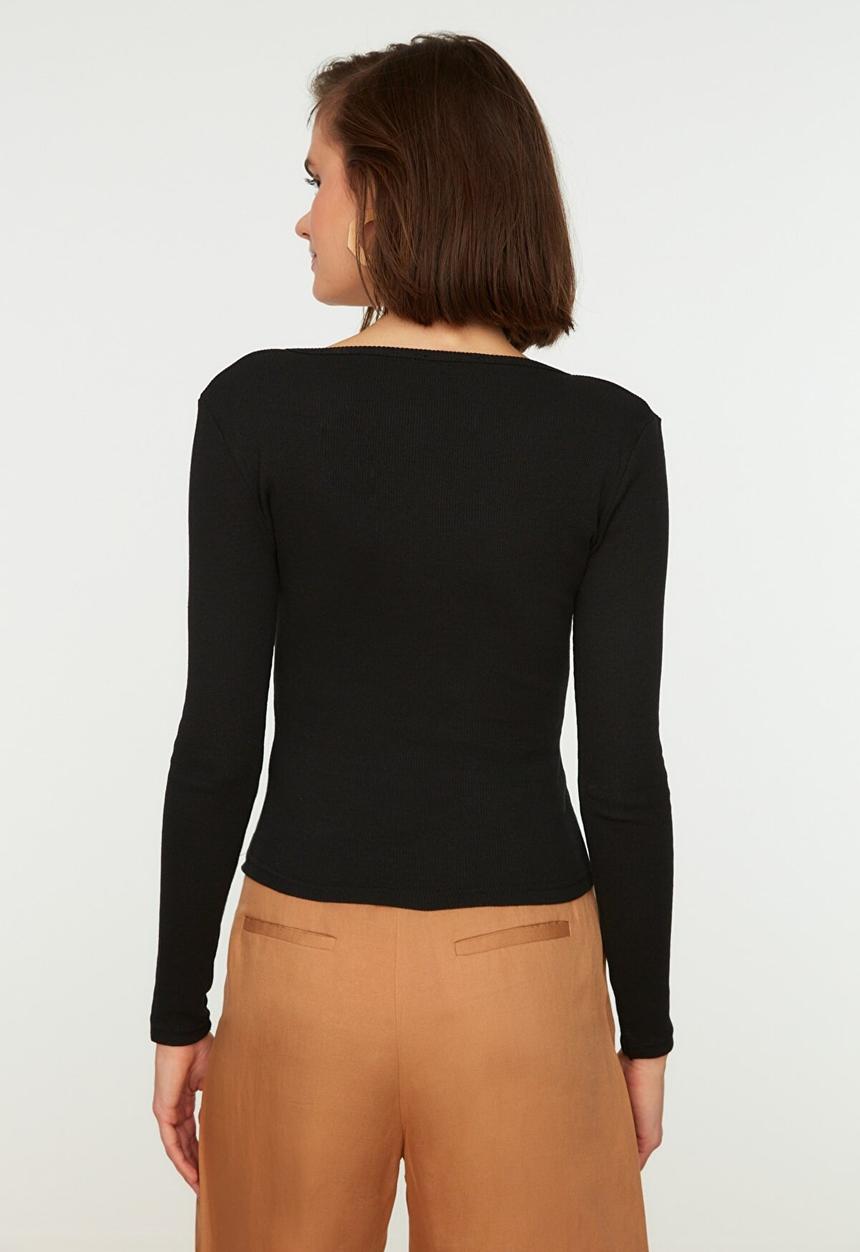 Trendyol - Wrap tee  - black