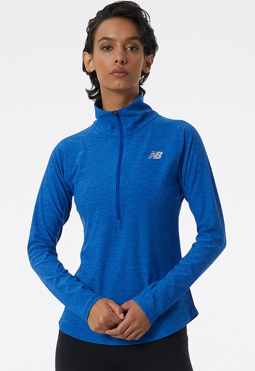 New Balance  - Classic 1/2 zip thru sweat - mid blue