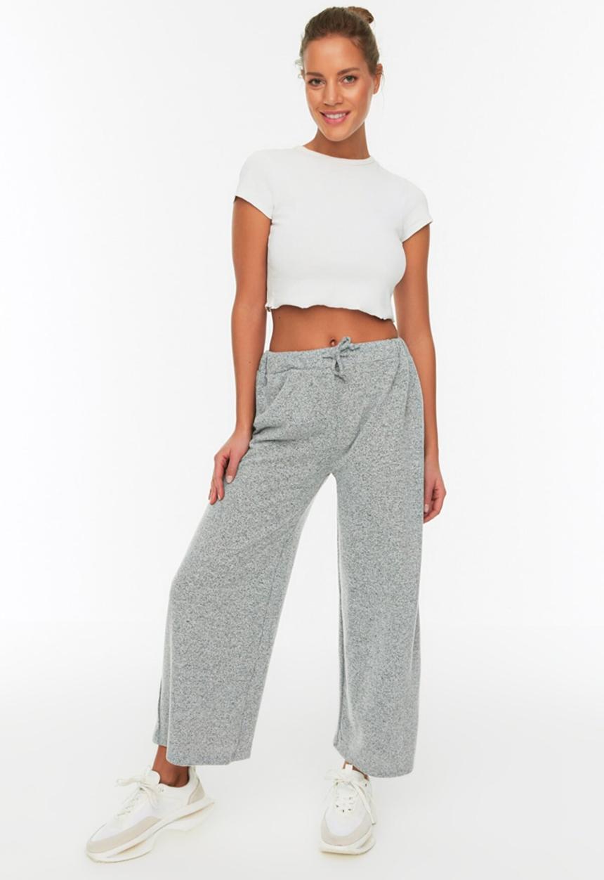 Trendyol - Culotte knitted sweatpants  - grey