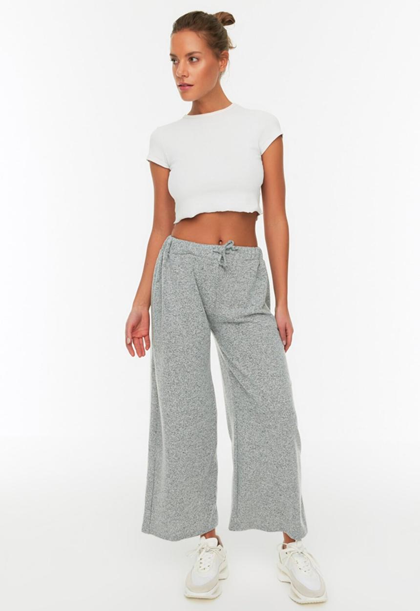 Trendyol - Culotte knitted sweatpants  - grey