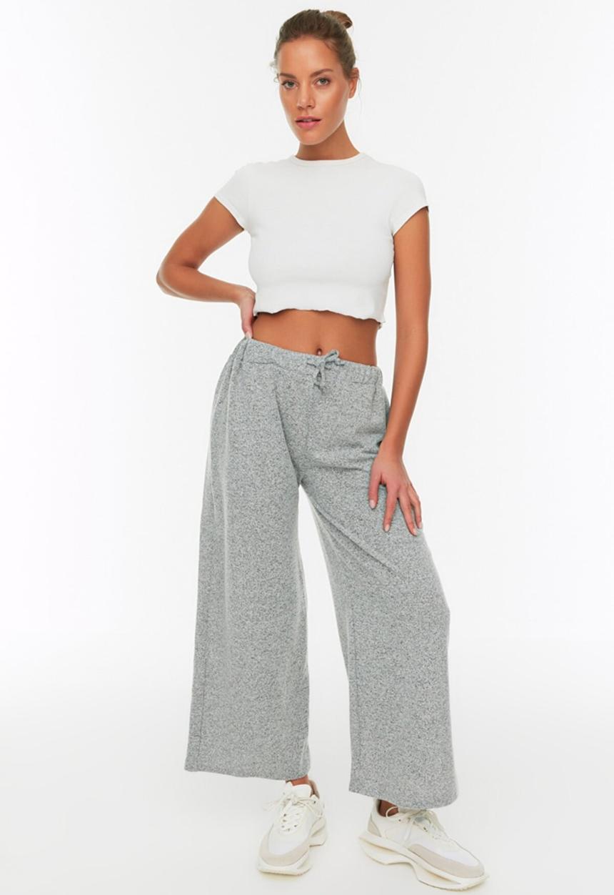 Trendyol - Culotte knitted sweatpants  - grey